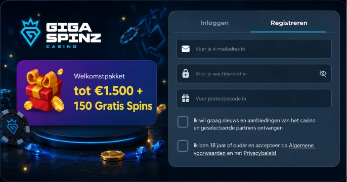 GigaSpinz Casino Account banner